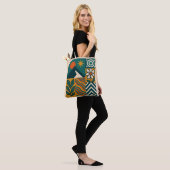 Retro Nature Abstrakt Art-Modern Geometric Floral Tasche (Am Model)
