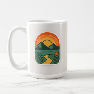 Retro Nature Sunset - Vintages Gebirge Kaffeetasse