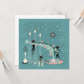 Retro Naughty Kitty Christmas Karte (Vorderseite/Rückseite Beispiel)