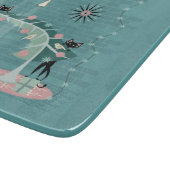 Retro Naughty Kitty Weihnachten Schneidebrett (Ecke)