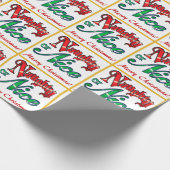Retro Naughty oder Nice Christmas Geschenkpapier (Ecke)