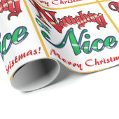 Retro Naughty oder Nice Christmas Geschenkpapier (Rolleneckpunkt)