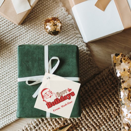 Retro naughty Santa Claus Geschenkanhänger