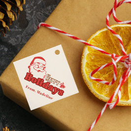 Retro naughty Santa Claus Geschenkanhänger