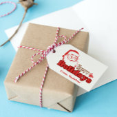 Retro naughty Santa Claus Geschenkanhänger