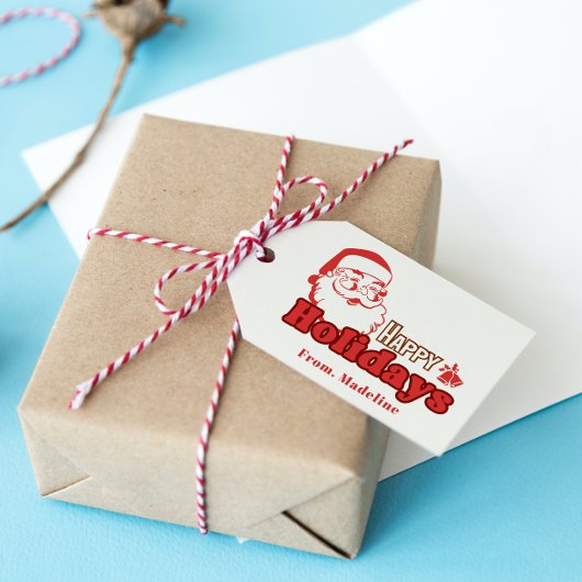 Retro naughty Santa Claus Geschenkanhänger