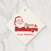 Retro naughty Santa Claus Geschenkanhänger (Vorderseite)