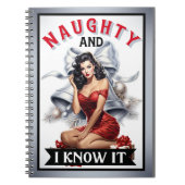 Retro Naughty und ich weiß es Weihnachts Pinup Notizblock (Vorderseite)