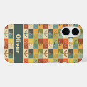 Retro Nautic Modern Anchor Pattern Case-Mate iPhone Hülle (Rückseite (Horizontal))