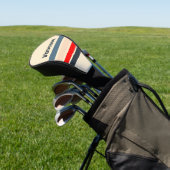 Retro Nautical Rainbow Across Striping with Name Golf Headcover (In SItu)