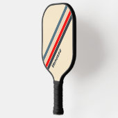Retro Nautical Rainbow Strichen mit Namen Pickleball Schläger (Links)