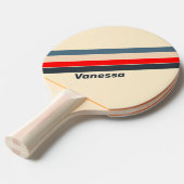 Retro Nautical Rainbow Strichen mit Namen Tischtennis Schläger (Vorderseite)