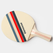 Retro Nautical Rainbow Strichen mit Namen Tischtennis Schläger (Seitenansicht)