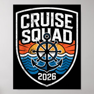 Retro-Nautik-Kreuzfahrt-Truppe 2026 passende Famil Poster