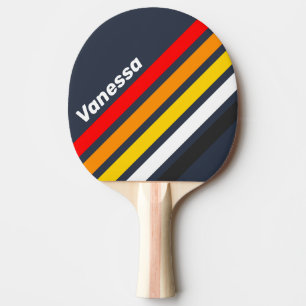 Retro-nautische Hafen-Schrägstreifen mit Namen Tischtennis Schläger