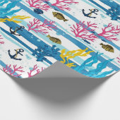 Retro-nautisches Aquarellmuster (2) Geschenkpapier (Ecke)