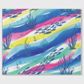 Retro-nautisches Aquarellmuster (3) Geschenkpapier (Flach)