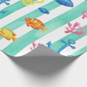 Retro-nautisches Aquarellmuster (9) Geschenkpapier (Ecke)