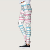 Retro-nautisches Wasserfarbmuster (12) Leggings (Links)