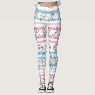 Retro-nautisches Wasserfarbmuster (12) Leggings