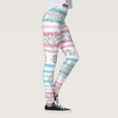 Retro-nautisches Wasserfarbmuster (12) Leggings (Rechts)