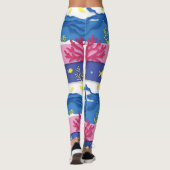 Retro-nautisches Wasserfarbmuster (13) Leggings (Rückseite)