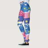 Retro-nautisches Wasserfarbmuster (13) Leggings (Links)