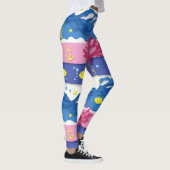 Retro-nautisches Wasserfarbmuster (13) Leggings (Rechts)