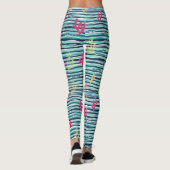 Retro-nautisches Wasserfarbmuster (1) Leggings (Rückseite)