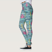 Retro-nautisches Wasserfarbmuster (1) Leggings (Links)
