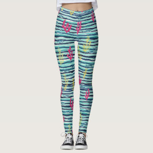 Retro-nautisches Wasserfarbmuster (1) Leggings
