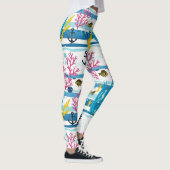 Retro-nautisches Wasserfarbmuster (2) Leggings (Rechts)