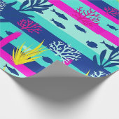Retro-nautisches Wasserfarbmuster (5) Geschenkpapier (Ecke)