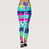 Retro-nautisches Wasserfarbmuster (5) Leggings (Rückseite)