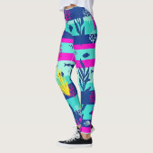 Retro-nautisches Wasserfarbmuster (5) Leggings (Links)