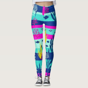 Retro-nautisches Wasserfarbmuster (5) Leggings