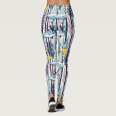 Retro-nautisches Wasserfarbmuster (6) Leggings (Rückseite)