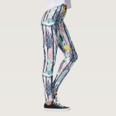 Retro-nautisches Wasserfarbmuster (6) Leggings (Rechts)