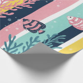 Retro-nautisches Wasserfarbmuster (7) Geschenkpapier (Ecke)