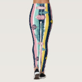 Retro-nautisches Wasserfarbmuster (7) Leggings (Rückseite)
