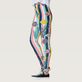 Retro-nautisches Wasserfarbmuster (7) Leggings (Links)