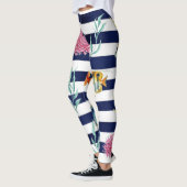 Retro-nautisches Wasserfarbmuster (8) Leggings (Links)