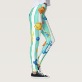 Retro-nautisches Wasserfarbmuster (9) Leggings (Rechts)