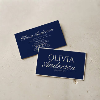 Retro Navy Blau Luxus Vintage Altes Geld Luxus Visitenkarte