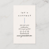 Retro Navy Blauer Handgezeichnete Streifen Boho Ei Visitenkarte (Rückseite)