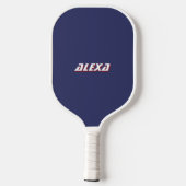 Retro Navy Blue 70er Inspiriert Streifen Frühjahr  Pickleball Schläger (Rückseite)