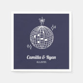 Retro Navy Blue Disco Hochzeitsdekor Napkins Serviette (Vorderseite)