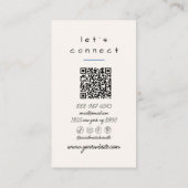 Retro Navy Blue Hand Drawn Stripes QR Code Unique Visitenkarte (Rückseite)