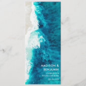 Retro Navy Blue Ocean Beach Sand Hochzeit Programm (Rückseite)