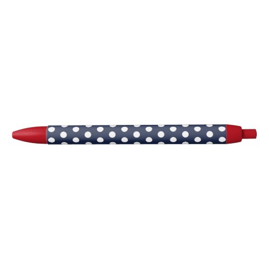 Retro Navy Blue Polka Dot Office schreibt Pen Gesc Kugelschreiber (Vorderseite)